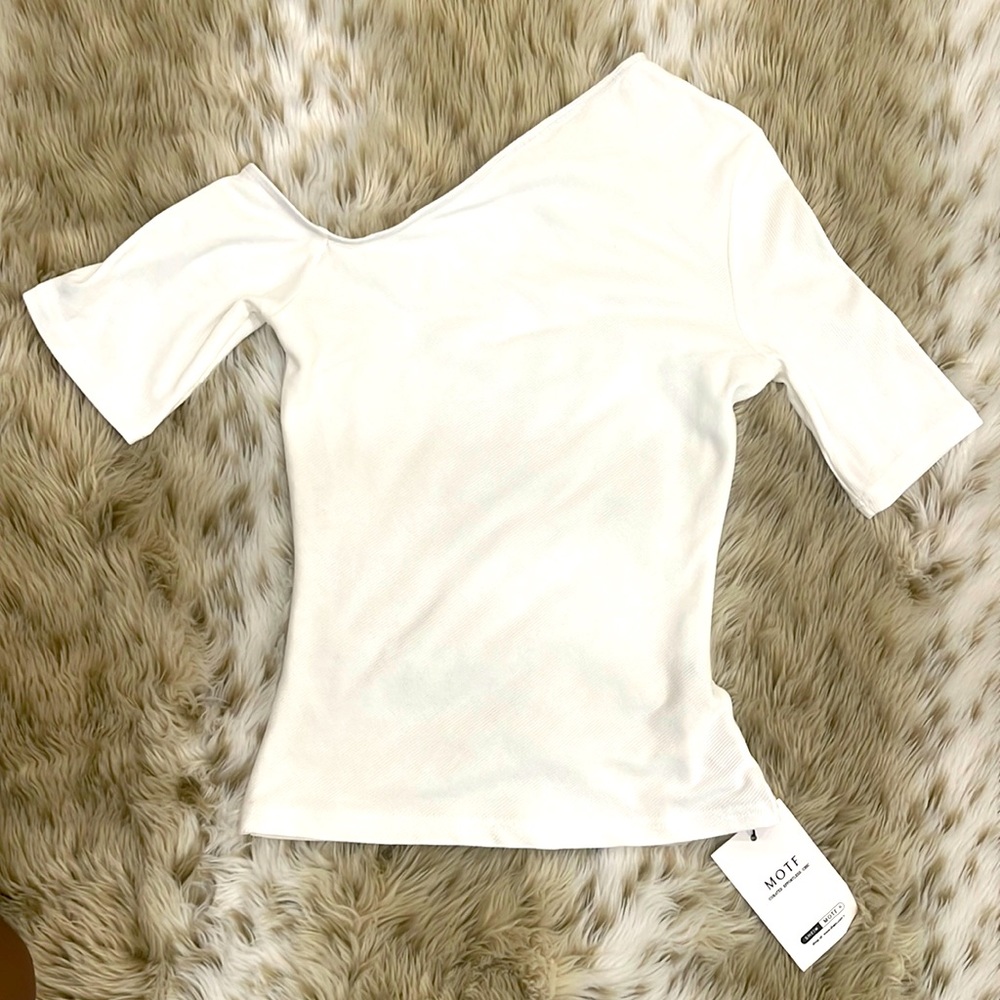 White off the shoulder shirt